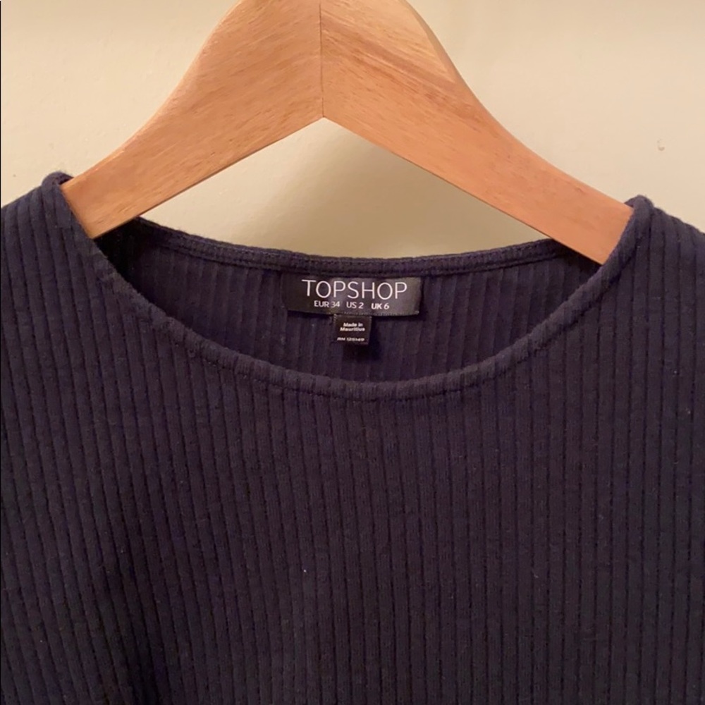 Topshop Black Cropped Top - Picture 2 of 3